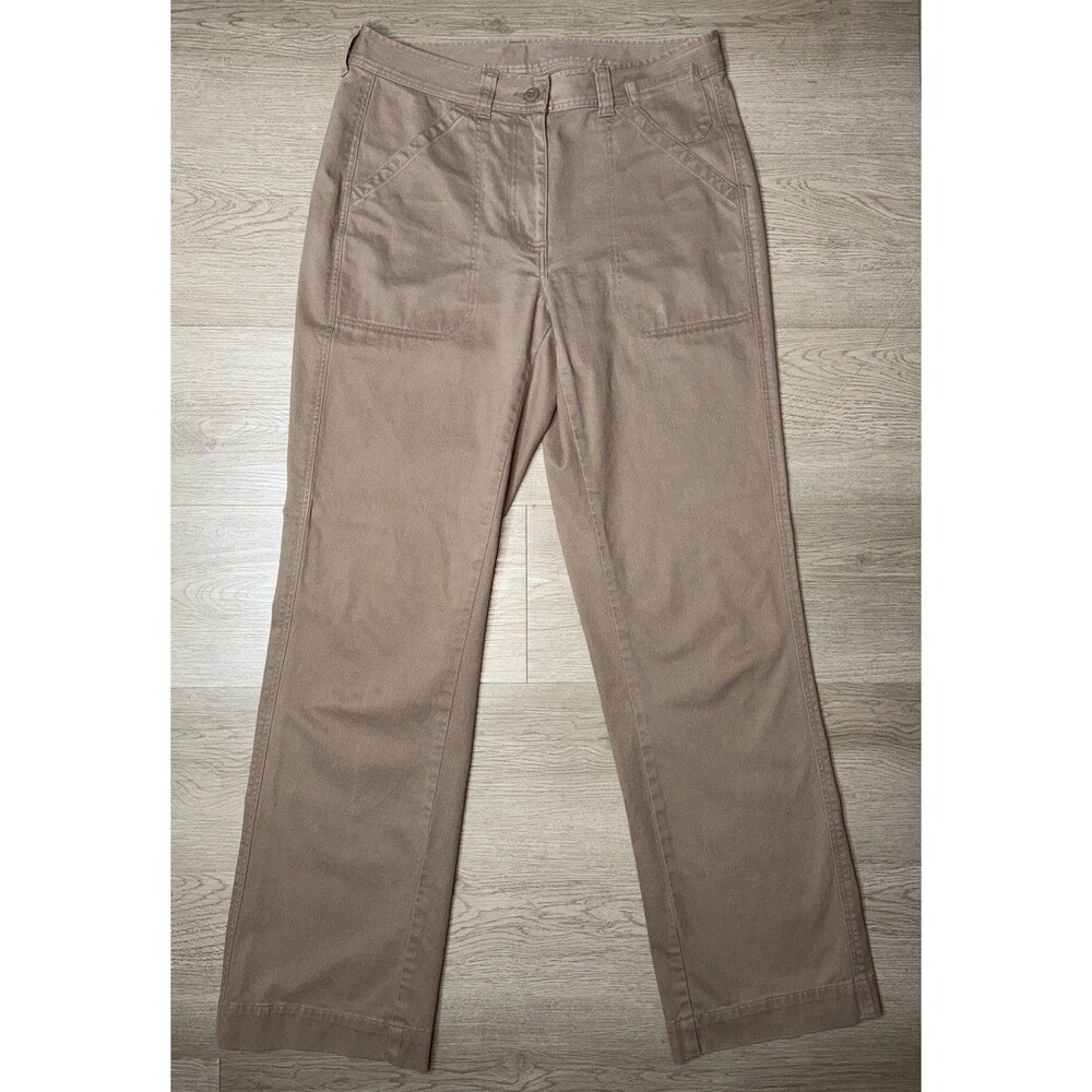 L.L. Bean Womens Pants Size 6 Khaki Chino Utility Patch Pocket Straight Leg Tan